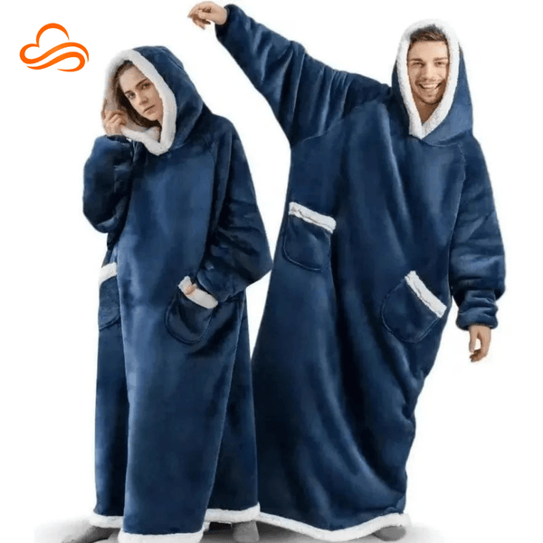 Manta de Capuz Vestível Extra-Longo – Cobertor Sherpa Fleece, Super Conforto e Aquecimento